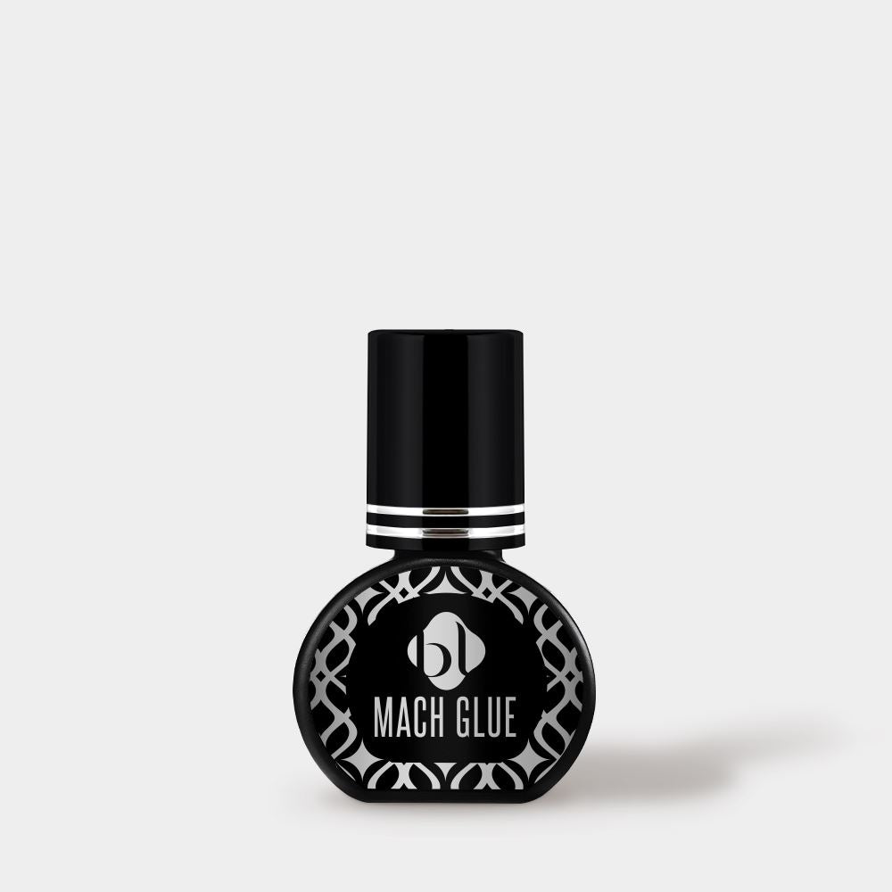 Front view of BL Mach Glue eyelash extension adhesive 10g bottle.