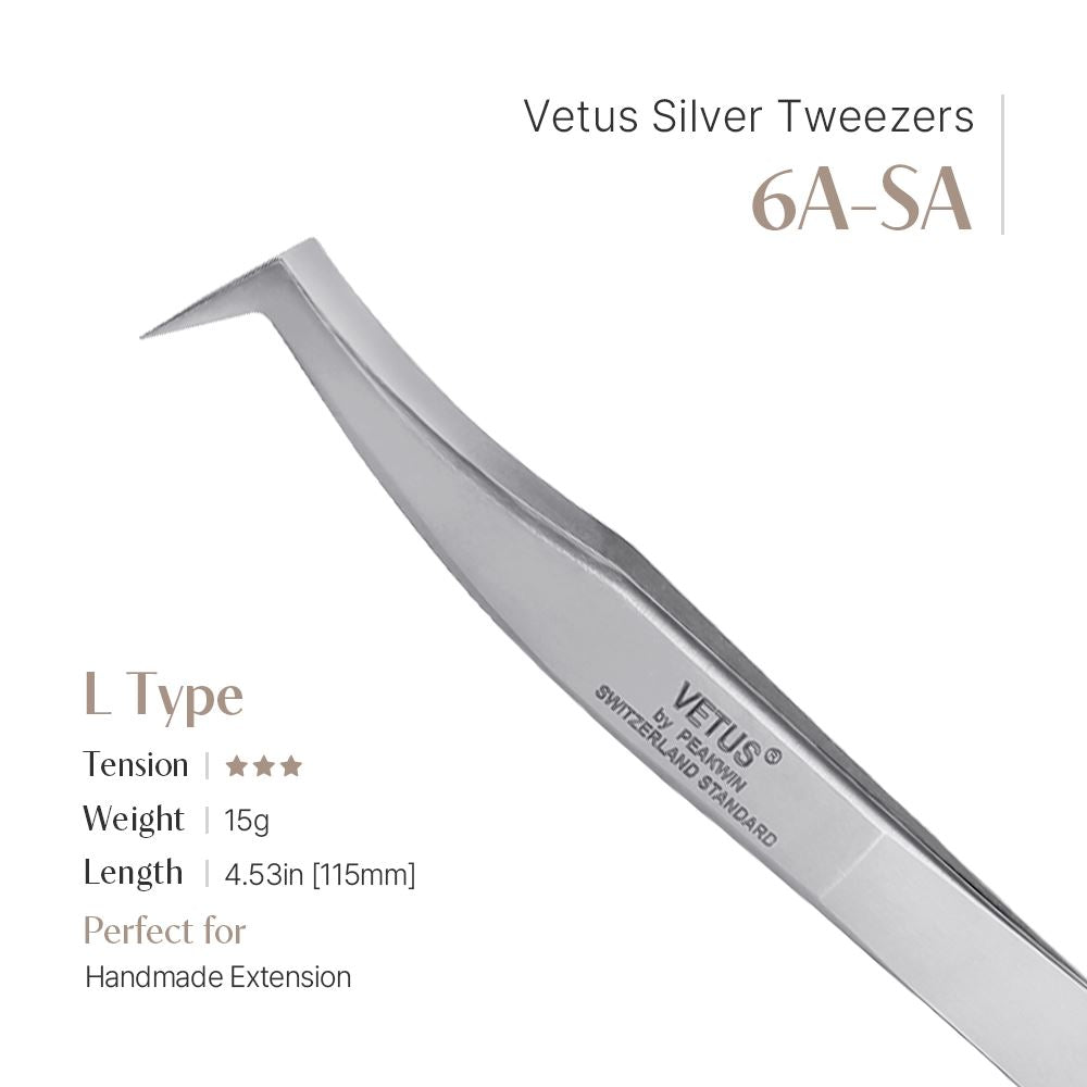 Pinzas de Plata Vetus (Curvas) - 6A-SA (forma de L)