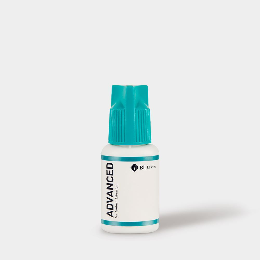 Front view of Advanced Glue eyelash extension adhesive bottle. (10g)
