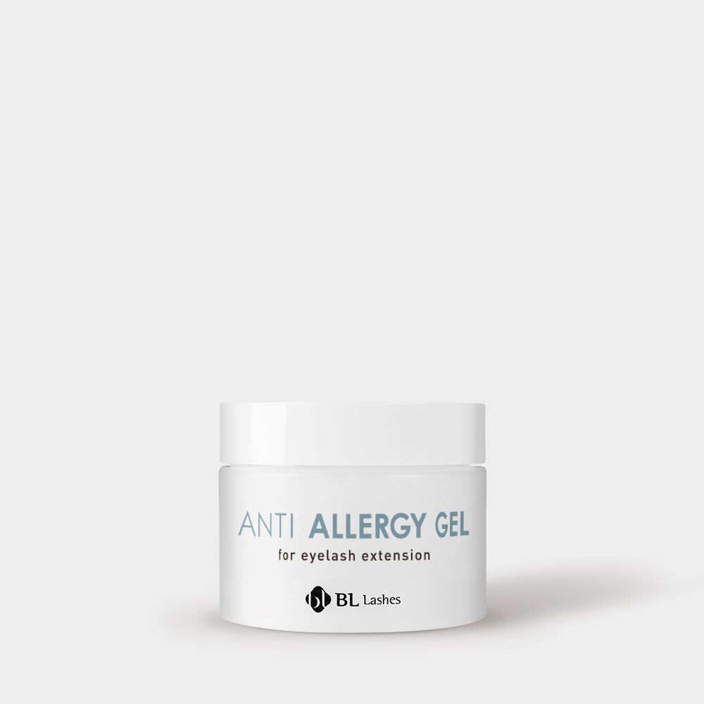 Front view of BL Lashes Anti Allergy Gel jar for eyelash extensions.