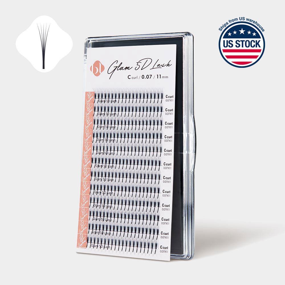 BL Lashes Glam 5D Lash 0.07 C D curl 9mm 10mm 11mm 12mm 13mm 14mm 15mm Korean Lash K-beauty Lash Extensions Faux Lash