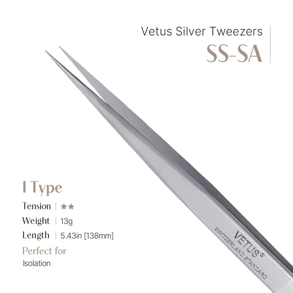 Vetus Silver Tweezers (Straight) (I shape) - US Stock
